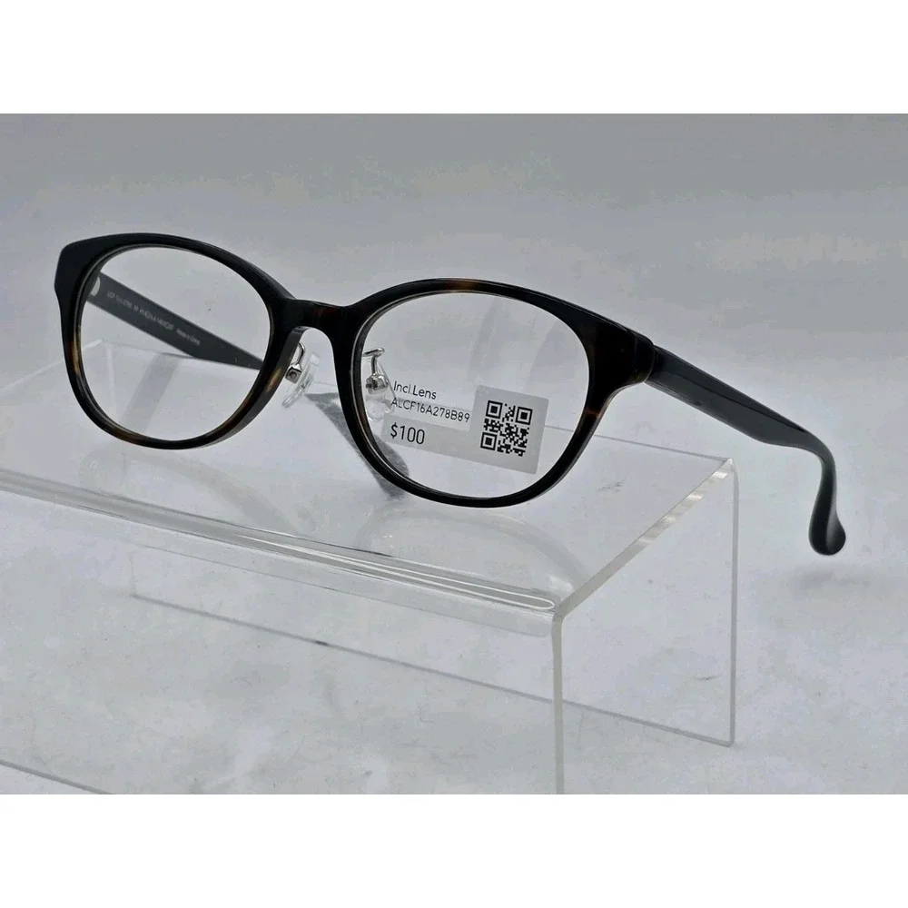 Jins Dark Tortoise Eyeglass Frames 49.4 - 16.6-140 - 37 ALCF16A278B89 SITS ASKEW